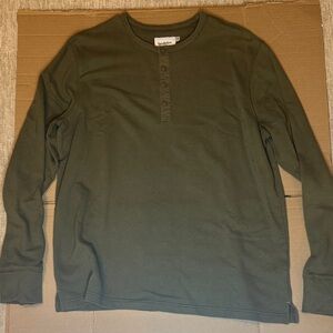 Goodfellow & Co Olive Green Long-Sleeve Henley Shirt